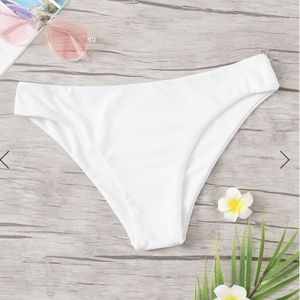 white bikini bottoms